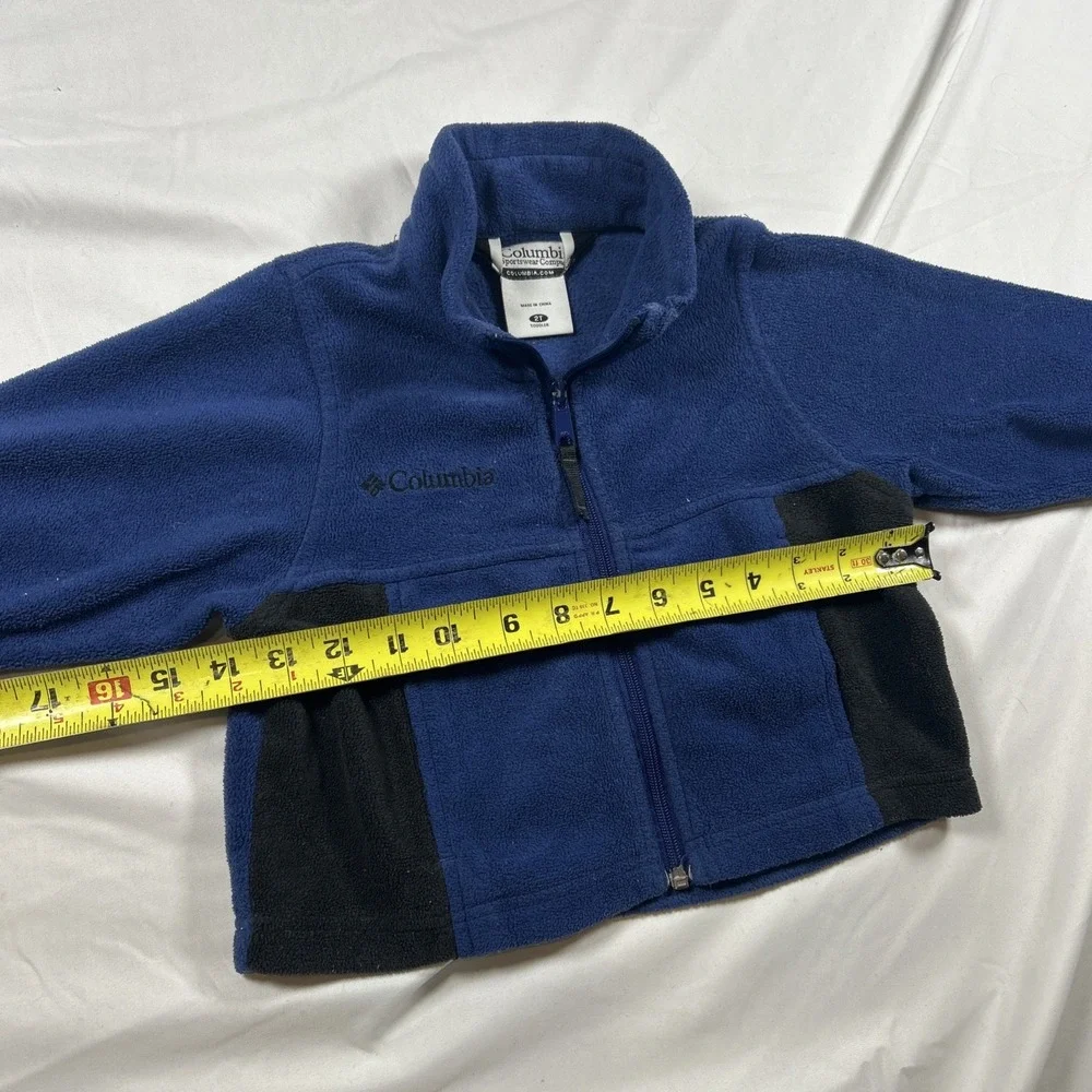 Columbia Fleece Full Zip Colorblock Jacket Blue Navy 2T Unisex Baby Toddler